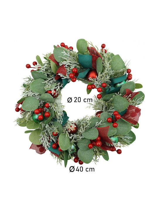 Alista Home Coroană De Flori De Crăciun Din Plastic Cu Diametru 40 Cm Verde