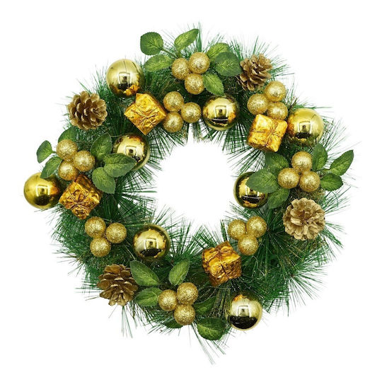 Alista Home Christmas Decorative Plastic Wreath with Diameter 35cm Green