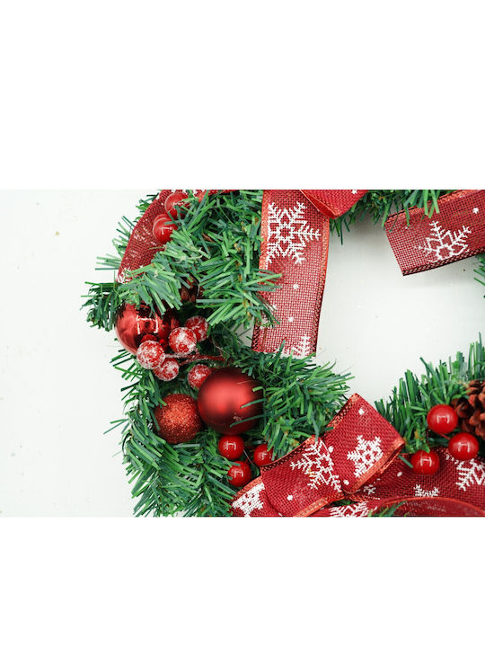 Alista Home Christmas Decorative Plastic Wreath with Diameter 35cm Red
