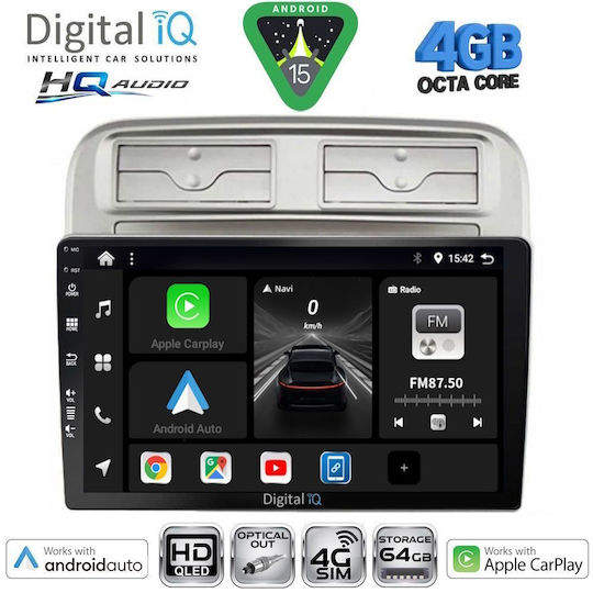Digital IQ Car Audio System for Fiat 500 2007-2015 Bluetooth USB WiFi GPS Apple CarPlay Android Auto with 9" Touch Screen