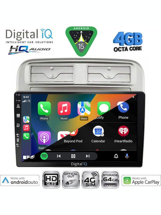 Digital IQ Car Audio System for Fiat 500 2007-2015 Bluetooth USB WiFi GPS Apple CarPlay Android Auto with 9" Touch Screen