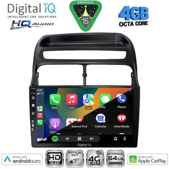 Digital IQ Car Audio System for Fiat 500 2007-2015 Bluetooth USB WiFi GPS Apple CarPlay Android Auto with 9" Touch Screen