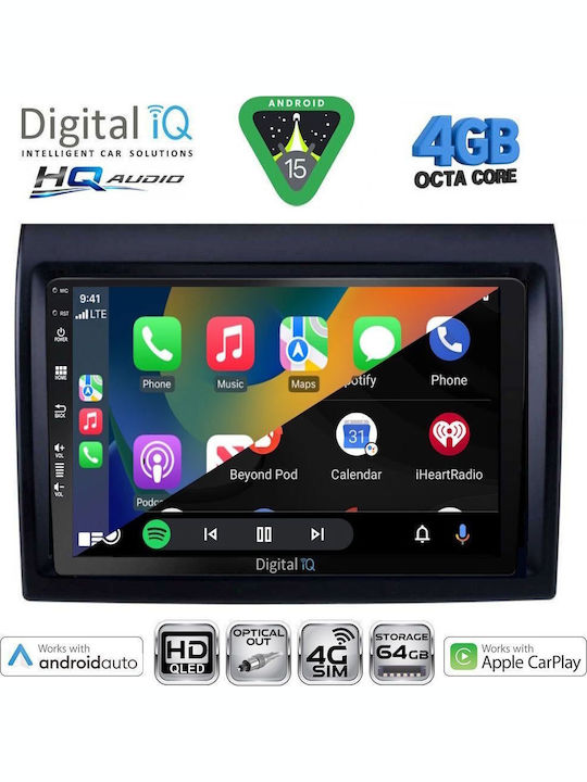 Digital IQ Car Audio System for Fiat Ducato 2006-2011 Bluetooth USB WiFi GPS Apple CarPlay Android Auto with 9" Touch Screen