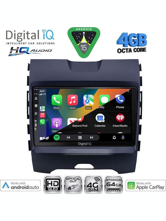 Digital IQ Car Audio System for Ford EcoSport 2012-2018 Bluetooth USB WiFi GPS Apple CarPlay Android Auto with 9" Touch Screen