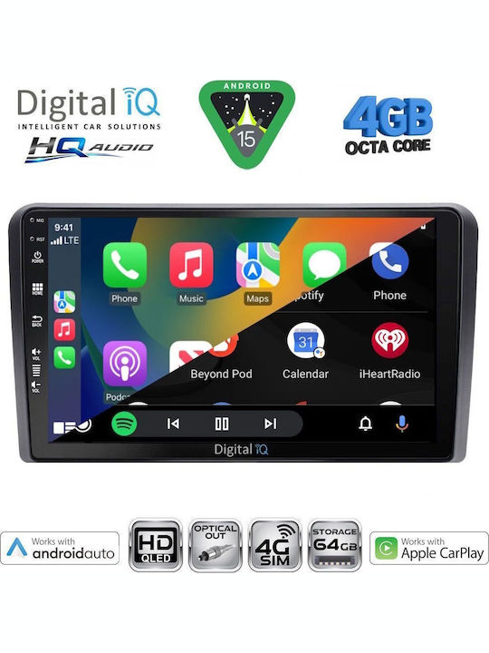 Digital IQ Car Audio System for Fiat 500L 2012 with Touch Screen 10" Digital IQ BXK 19132 CPAA Bluetooth USB Wi-Fi GPS Apple CarPlay Android Auto