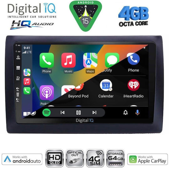 Digital IQ Car Audio System for Fiat Freemont 2008-2020 Bluetooth USB WiFi GPS Apple CarPlay Android Auto with 9" Touch Screen