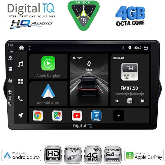 Digital IQ Car Audio System for Fiat Freemont 2008-2020 Bluetooth USB WiFi GPS Apple CarPlay Android Auto with 9" Touch Screen