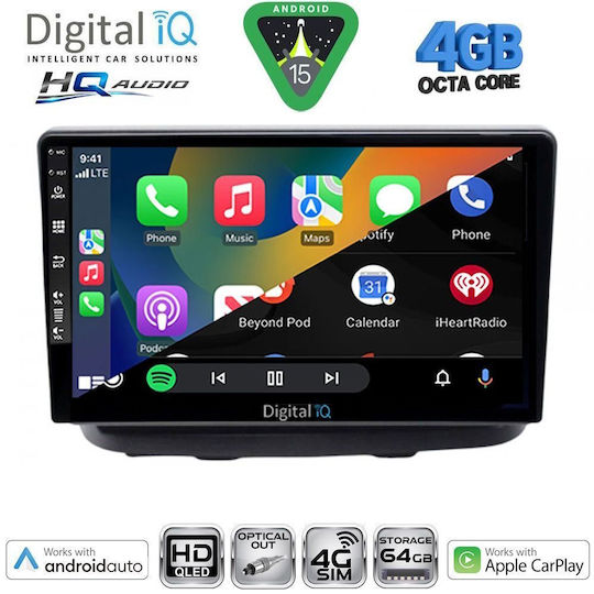 Digital IQ Car Audio System for Fiat Doblo 2002-2009 Bluetooth USB WiFi GPS Apple CarPlay Android Auto with 10" Touch Screen