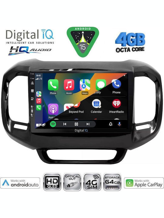 Digital IQ Car Audio System for Fiat Toro 2017 (Bluetooth/USB/WiFi/GPS/Apple CarPlay/Android Auto) with 9" Touch Screen