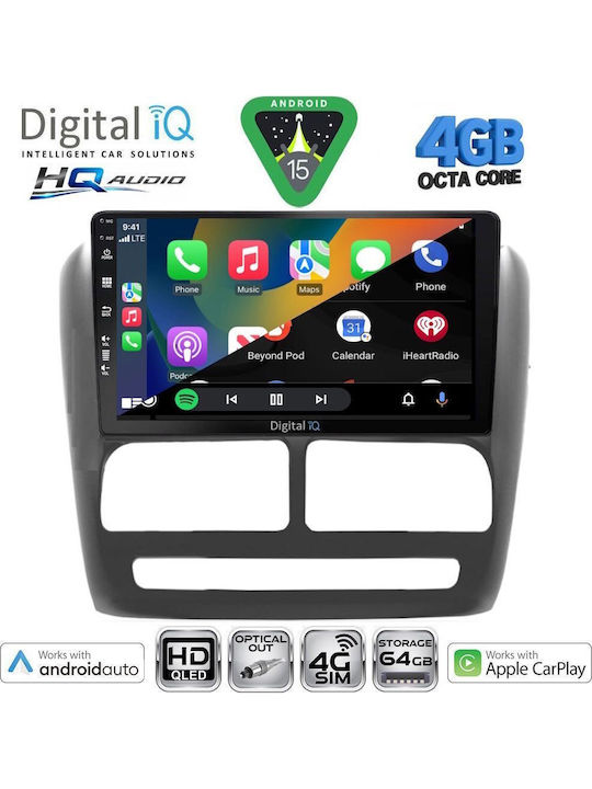 Digital IQ Car Audio System for Fiat 500X 2014 (Bluetooth/USB/WiFi/GPS/Apple CarPlay/Android Auto) with 9" Touch Screen