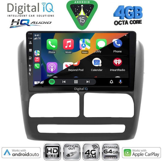 Digital IQ Ηχοσύστημα Αυτοκινήτου για Fiat 500X 2014 (Bluetooth/USB/WiFi/GPS/Apple-Carplay/Android-Auto) με Οθόνη Αφής 9"