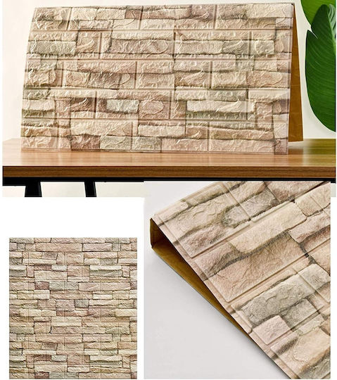 Panouri Decorative 3D Din Spumă Autoadezive Galbene 35x38cm 10 Bucăți
