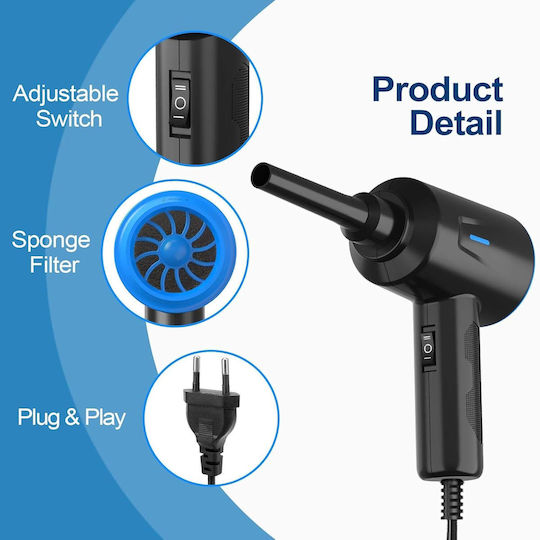 Goweto Suflantă de Mână Electrică 2 Trepte de Viteză Putere 500w Portabilă 4 Duze de Suflare
