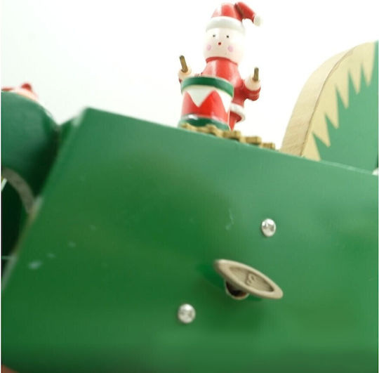 Christmas Decorated Music Box Pony Green Wooden 18 Cm X 25 Cm Indoor Alista Home