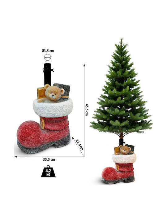 Weihnachtsbaumständer Santa Stiefel 45,5 cm Stabile Basis Aus Künstlichem Stein