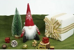 Christmas Elf Ornament Red Hat Alista Home Red Gray Textile 31 Cm