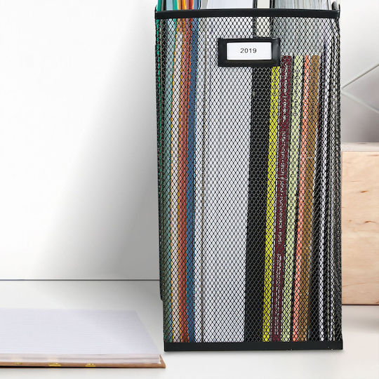 Relaxdays Document Holder Metal Black 32x24.5x16cm