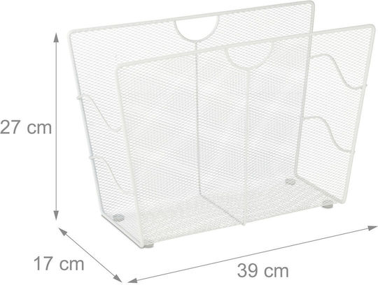 Relaxdays Document Holder Metal White 27x39x17 Cm