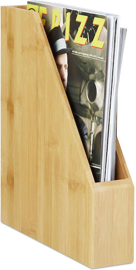 Relaxdays Set Suport Documente Din Bambus A4 A6 Culoare Naturală Dimensiuni 29.5x25.5x6cm 17x14x3.5cm