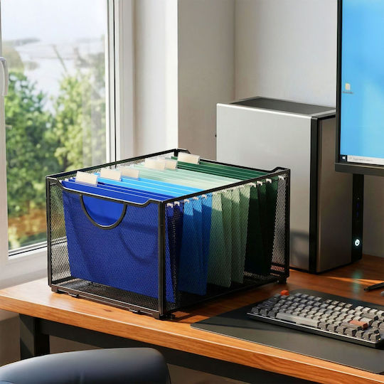 Relaxdays Organizatoare Metalice Negre Suspendate Pentru Dosare 0