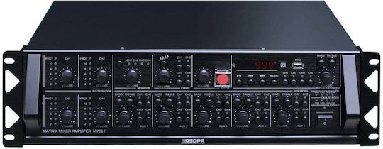 DSPPA DSPPA MP912 Amplificator PA Integrat cu 4 Canale și 4 Zone 120W/100V și Conexiuni USB/Bluetooth AUDA-DSP-MP912