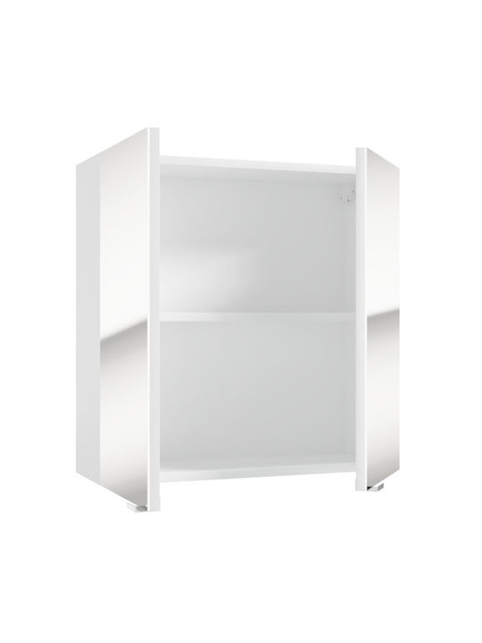 Deftrans Oglindă de Baie din Metal cu Dulap 60x60cm Alb