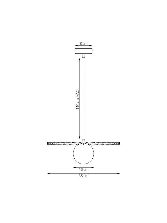 Emibig Umbra Lumina Suspendată Albă 10cm