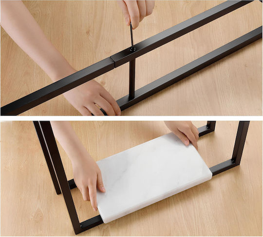 Resteq Badezimmerhaken & -halter Doppelter 100x180cm Schwarze