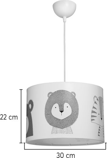 Pakketo Safari Einfaches Licht Kinderzimmer-Deckenleuchte aus Kunststoff 20W mit E27 Fassung 30x20cm
