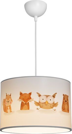 Pakketo Wooda Einfaches Licht Kinderzimmer-Deckenleuchte Kremasto aus Kunststoff 20W mit E27 Sockel 30x20cm