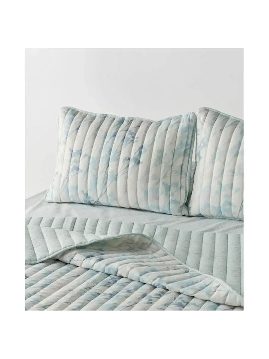 Kentia Breza Σετ Κουβερλί Μονό Microfiber Blue Grey 160x220cm 2τμχ