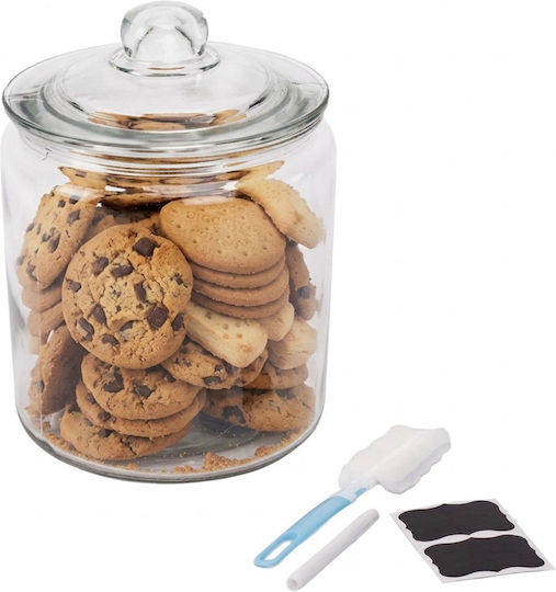 Glass Storage Jars Lids Relaxdays 26x18cm Transparent 4 Liters Set Labels Cleaning Brush Glass Storage Jars Lids Relaxdays 26x18cm Transparent 4 Liters Set Labels Cleaning Brush