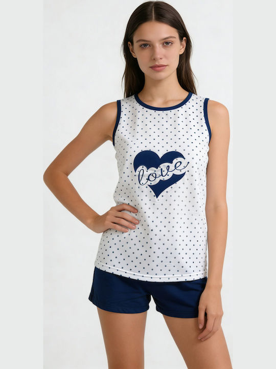 Goodnight Summer Women's Cotton Pyjama Set Navy Blue