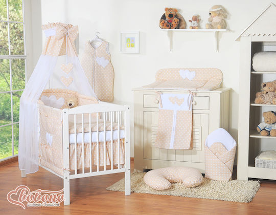 Bobono Set Pentru Patut Bej 5 Bucăți 5cz-120/tiul/inimi/551