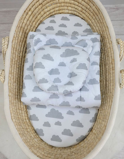 My Sweet Baby Crib Set Gray Clouds 2 Pieces