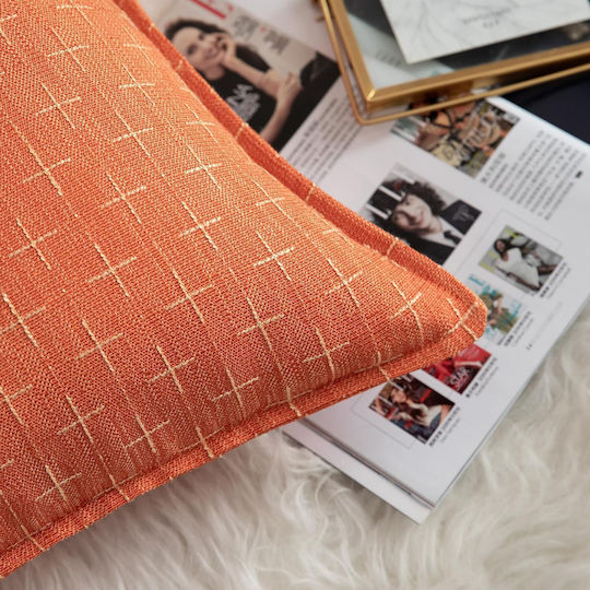 Mandioo Διακοσμητική Μαξιλαροθήκη Orange 55x55εκ.