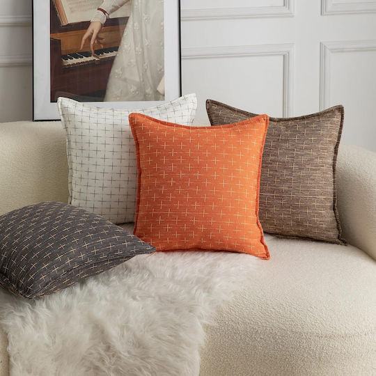 Mandioo Διακοσμητική Μαξιλαροθήκη Orange 55x55εκ.