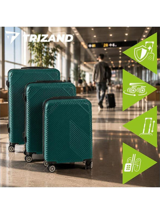 Trizand Valize de Călătorie Sigure Verzi cu 4 Roți Set 3 Bucăți