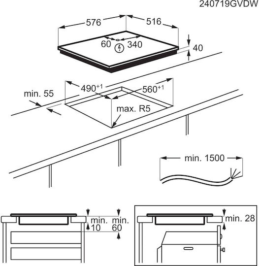 AEG Κεραμική Εστία με Πλαίσιο Αυτόνομη 57.6x51.6εκ.