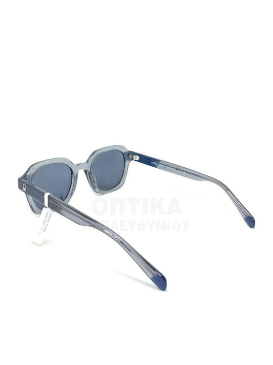 Benetton Unisex Sunglasses with Gray Frame and Blue Polarized Lens