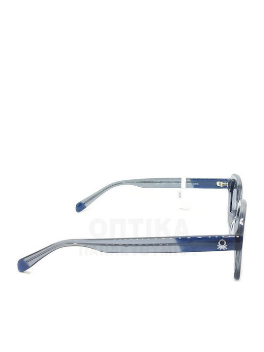 Benetton Unisex Sunglasses with Gray Frame and Blue Polarized Lens