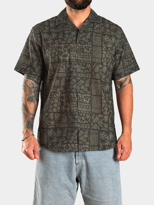 Short Sleeve Cotton Shirt Khaki
