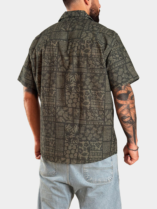 Short Sleeve Cotton Shirt Khaki