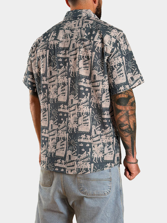 Short Sleeve Cotton Shirt Blue