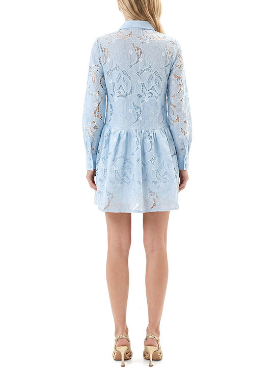 C. Manolo Rochie Cu Dantelă All Day Albastru Deschis