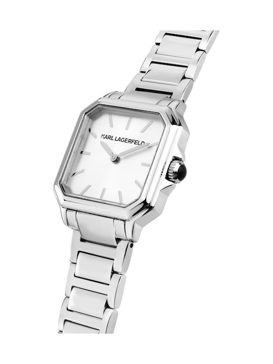 Karl Lagerfeld Womens Watch Battery with Silver Metal Bracelet