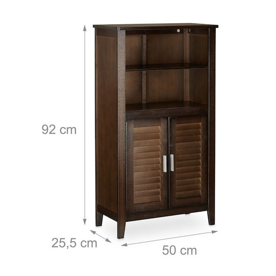 Relaxdays Bathroom Vanity Unit Without Sink W50xD25.5xH92cm Dark Brown