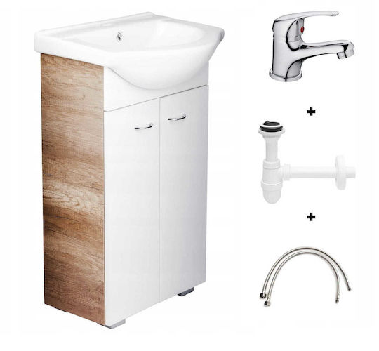 Deftrans Bathroom Vanity Unit With Sink L50xD26xH80cm Oak Deftrans Bathroom Vanity Unit With Sink L50xD26xH80cm Oak