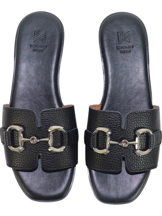 Кожени Дамски Сандали Черни