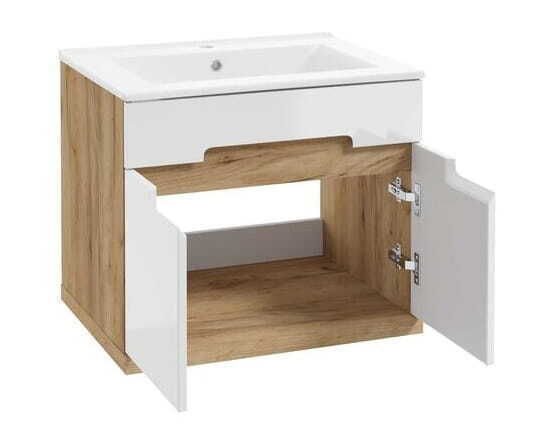 Deftrans Ronda New Bathroom Vanity Unit With Sink M50xD44xH51cm Craft Oak